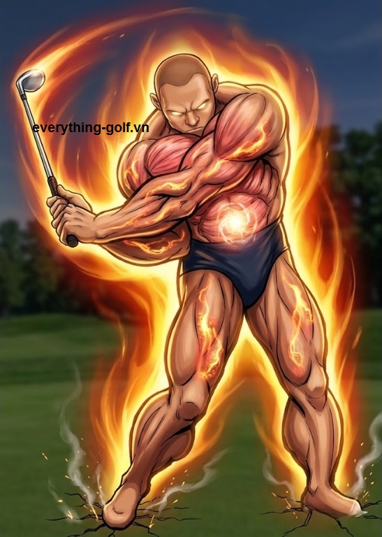 Khi đã khởi đầu downswign bằng việc xoay hông, golfer lập tức trở nên có ý thức về năng lượng lớn được tích lũy
