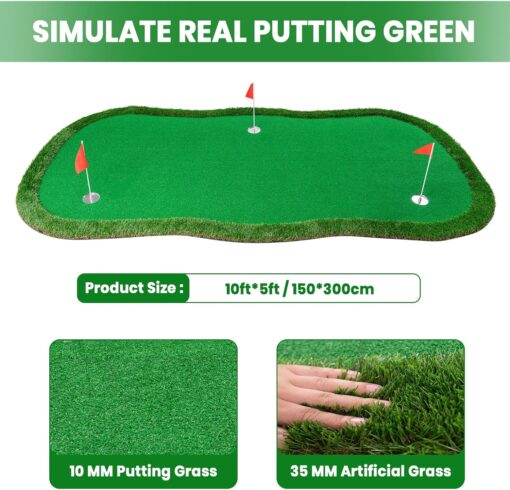 Thảm cỏ tập Golf putting tại nhà 3 hố